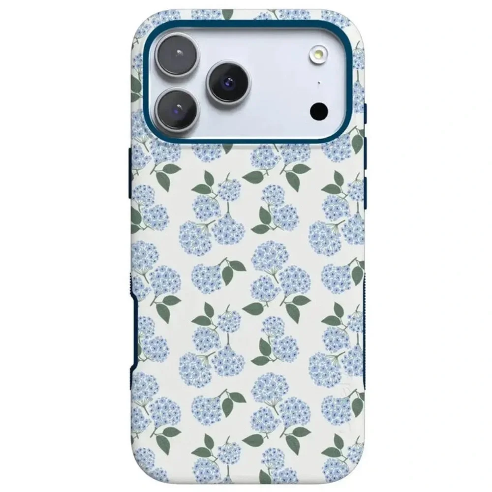 Casely Nantucket Cottage Blue Hydrangea Case iPhone 15 Pro MagSafe